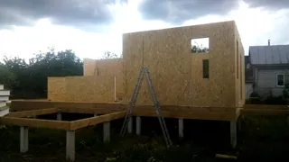 Haus 70 m², Projekt „Finnisch 70“, Siedlung Kolobovo: Wandmontage