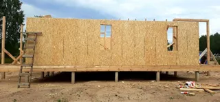 Haus 100 m², Projekt „Barnhouse 76.1“, Dorf Smirnovo: Wandmontage