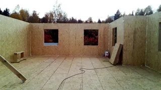 Haus nach Projekt „William 192“, Dorf Timonovo: Wandmontage