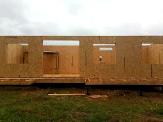 House based on the “Ivalo” design, Beli village: wall assembly