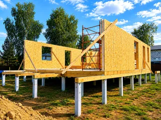 Haus 93,54 m² nach individuellem Projekt, Siedlung Karavaevo: Wandmontage