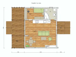 Haus nach Projekt „Barnhouse 53“, SNT „Urroschaj“: Projektgrundriss