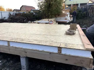 Ferienhaus, Projekt „Kleines Ferienhaus“, Ivanovo: Boden aus SIP-Paneelen auf Höhe 0
