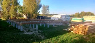 House based on the “Patio” design, Mikhaylovskoe village: foundation and sill strapping
