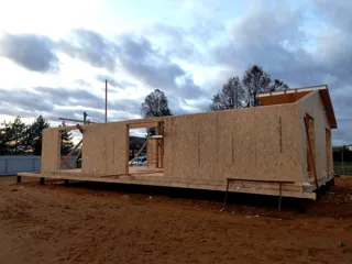 House based on the “Barnhouse 110” design, Rybinsk: wall assembly