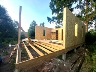 Haus 54 m², Projekt „Barnhouse 39“, Dorf Kalikino: Wandmontage