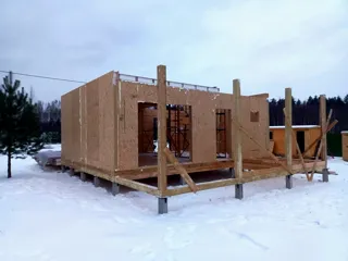 Haus nach Projekt „Mistika - N2.8“, Dorf Lyutovo: Wandmontage