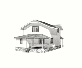 Haus nach individuellem Entwurf, Dorf Kudinovo: Projektvisualisierung