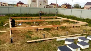 House built to a custom design, Zhukovo village: foundation and sill strapping