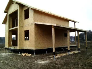 Haus nach Projekt „Sokol“, Region Jaroslawl: Wandmontage
