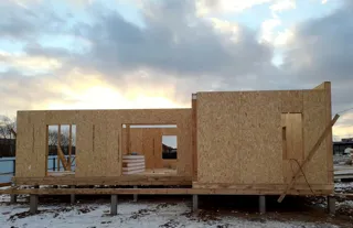 Haus 102 m², Projekt „Mistika - E2.8“, Dorf Kurgane: Wandmontage