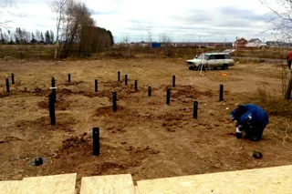 Haus nach Projekt „Slatoust“, Gebiet Moskau: Fundament und Grundrahmen