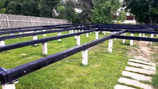 House built to a custom design, Shurintsevo village: foundation and sill strapping