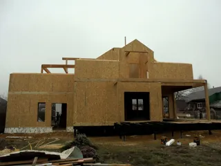 House based on the “Valencia” design, Kosterevo: wall assembly