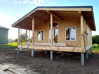 Haus 70 m², individuelles Projekt, SNT „Priosjornyj“: fertiges Haus