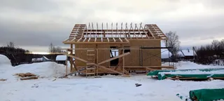 Haus 63,3 m², individuelles Projekt, Dorf Ignatovskoe: Obergeschoss und Dachgeschoss