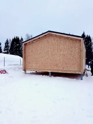 Haus nach Projekt „Barnhouse 45“, SNT „Fortschritt“: Fertiges Haus