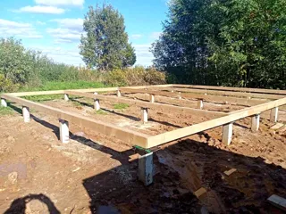 Haus 83,6 m² nach Projekt „Jaroslawl“, Dorf Gorshkovo: Fundament und Grundrahmen
