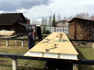 Haus nach individuellem Entwurf, Dorf Vnukovo: Boden aus SIP-Paneelen auf Höhe 0