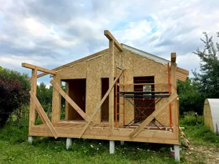 30 m² house, “Nezhnost 4” design, Yaroslavl Region: wall assembly