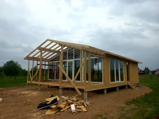 Haus 86,6 m² nach individuellem Projekt, Dorf Laptevo: Wandmontage