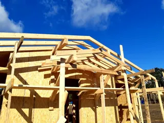 House, “Half-timbered 98” design, Borisovo village: roofing