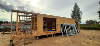 Haus 100 m², Projekt „Barnhouse 76.1“, Dorf Smirnovo: Wandmontage