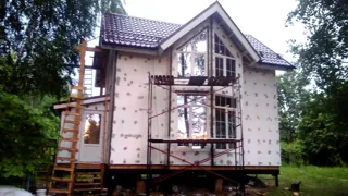 Haus nach Projekt „Musterhaus“, Gebiet Moskau: Fassadenverkleidung