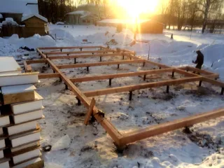 Haus nach Projekt „Minihotel“, Gebiet Iwanowo: Fundament und Grundrahmen