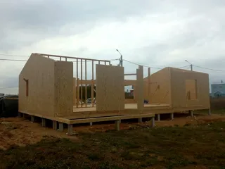 Haus 143 m², Projekt „Wuokatti“, Gebiet Kostroma: Wandmontage
