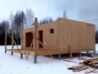 Haus nach Projekt „Mistika - N2.8“, Dorf Lyutovo: Wandmontage