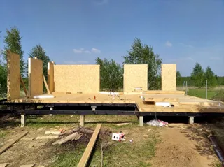 Haus nach Projekt „Mistika E“, Region Tula: Wandmontage