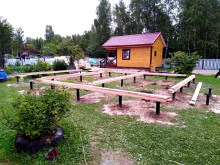 Haus nach individuellem Projekt, SNT „Sarja“: Fundament und Schwellenrahmen