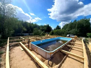 Haus 228 m² nach individuellem Projekt, Dorf Lunevo: Fundament und Grundrahmen