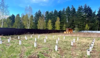 Haus nach Projekt „Randevu - E2.8“, Gebiet Moskau: Fundament und Grundrahmen