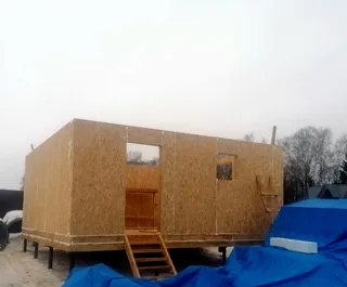 House, “N4O-36” design, cottage village “Fisher”: wall assembly