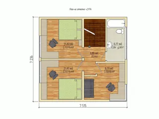 Haus nach Projekt „Stil 108“, Dorf Davydkovo: Projektgrundriss