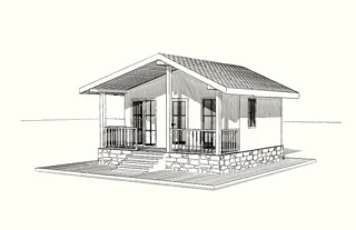 30 m² house, “Nezhnost 4” design, Yaroslavl Region: design rendering