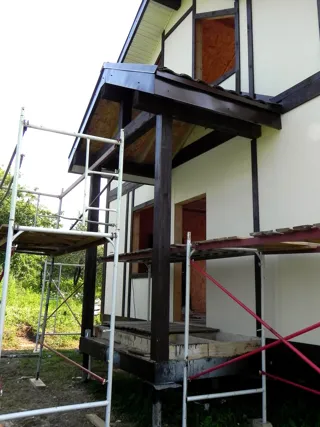 House, “Mechta pl.1” design, Yaroslavl Region: facade finishing