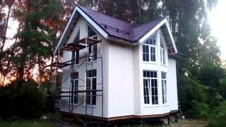 Haus nach Projekt „Musterhaus“, Gebiet Moskau: Fassadenverkleidung