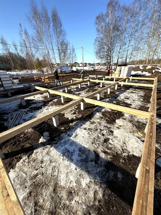 Haus nach individuellem Projekt, Gebiet Kostroma: Fundament und Grundrahmen