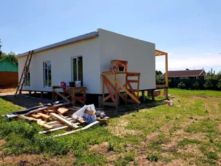 Haus nach Projekt „Mistika - E2.8“, Dorf Novoe: Fertiges Haus