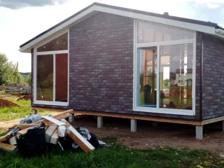 Haus 86,6 m² nach individuellem Projekt, Dorf Laptevo: Fassadenverkleidung
