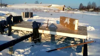 Haus nach Projekt „Dmitrowo“, Dorf Lupychevo: Wandmontage