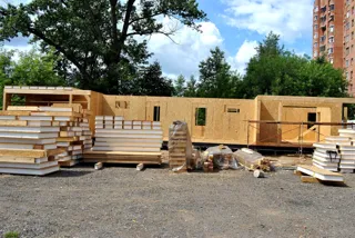Haus nach Projekt „Pegas-2“, Gebiet Moskau: Wandmontage