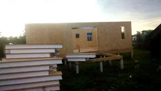 Haus 70 m², Projekt „Finnisch 70“, Siedlung Kolobovo: Wandmontage