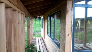 Haus 84 m² nach individuellem Projekt, KP „Pojma Rusy“: Terrasse und Eingangsbereich