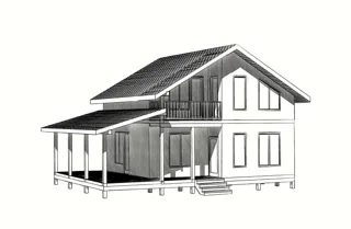 Özel projeye göre 130 m² ev, Ukhta: proje görselleştirmesi