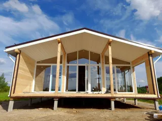 Haus 86,6 m² nach individuellem Projekt, Dorf Laptevo: Fertiges Haus