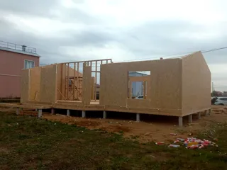 Haus 143 m², Projekt „Wuokatti“, Gebiet Kostroma: Wandmontage
